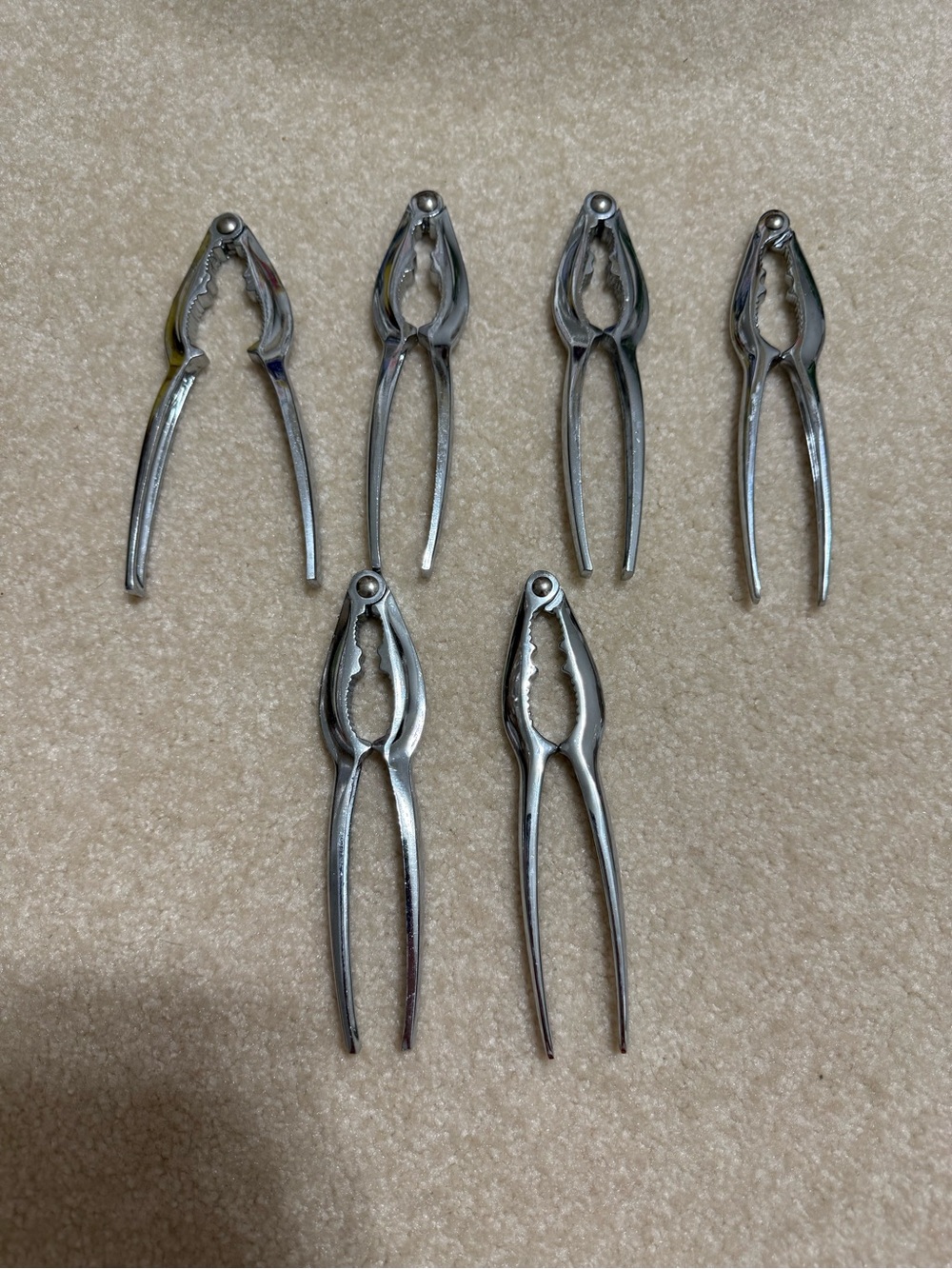 Set of 6 Metal Seafood Crab Crackers